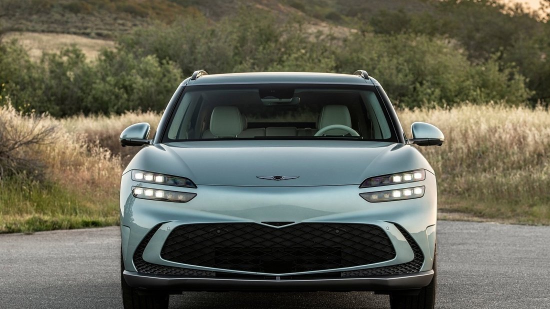 Genesis GV60 Standard RWD (2022-…) передняя часть, решетка радиатора, фары, бампер, экстерьер