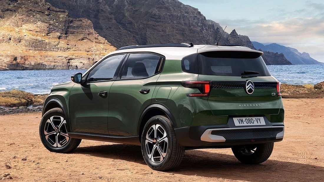 Citroën e-C3 Aircross (2024-…) задняя часть в три четверти, вид в три четверти, диагональ, экстерьер