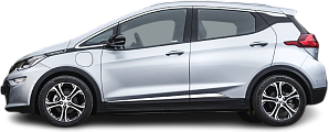 Side view photo of Opel Ampera-e Gen 1 (2016-2021) on transparent background