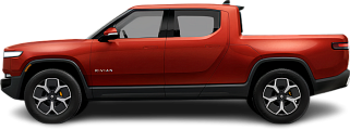 Side view photo of Rivian R1T Performance Dual-Motor AWD Max (2023-2024) on transparent background