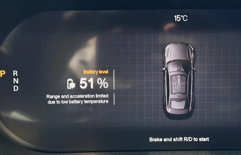 Be mindful of alerts in your infotainment system as well — Polestar, for instance, notifies users if the battery temperature is below optimal